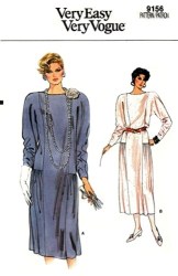 9156 EZ VOG LS DOLMAN PANEL DRESS LENGTHS PATTERN 12-16